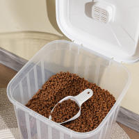 COTTECOTA-Contenedor de Comida para Mascotas 34L o 52L, Mascotas Caja de Alimentos con Ruedas, Tapa abatible de dos colores, hermética, Transparente, Ruedas y Pala, para Perros y Gatos, Caja para croquetas, Recipiente impermeable para comida SOY-3304,3305 - details 5