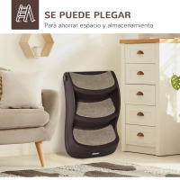 PawHut Escalera para Perros de 3 Peldaños Plegable Escalón de Plástica para Mascotas con Alfombras Antideslizantes para Cama Sofá Carga 15 kg 49x38x38 cm - details 6