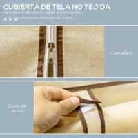 HOMCOM Armario de Tela Plegable Armario Portátil con 8 Estantes de Almacenaje y 2 Barras para Colgar Organizador de Ropa para Dormitorio Vestidor 125x43x162,5 cm - details 4