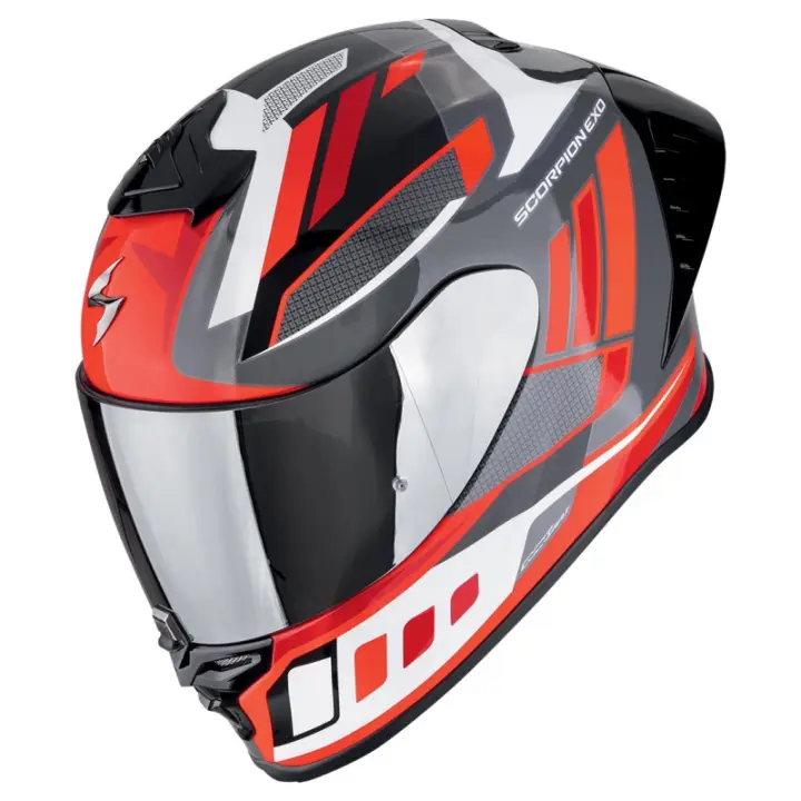 CASCO SCORPION EXO-R1 EVO II AIR VITAL GRIS BLANCO ROJO - 1