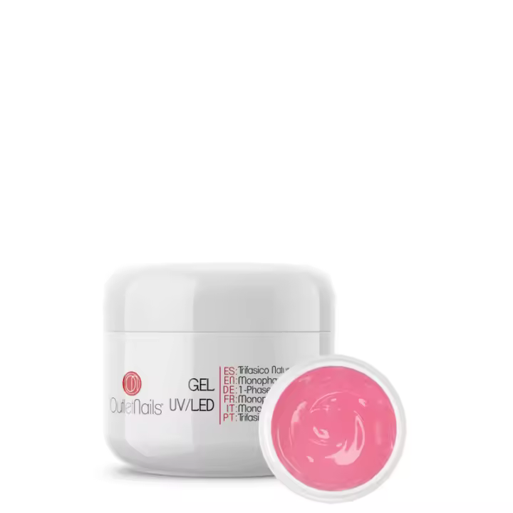 Gel Trifasico Natural UV/LED 15ml para uñas esculpidas - Outlet Nails - 1