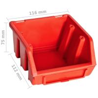 vidaXL Kit de cajas de almacenaje 32 pzas paneles de pared rojo/negro - details 6