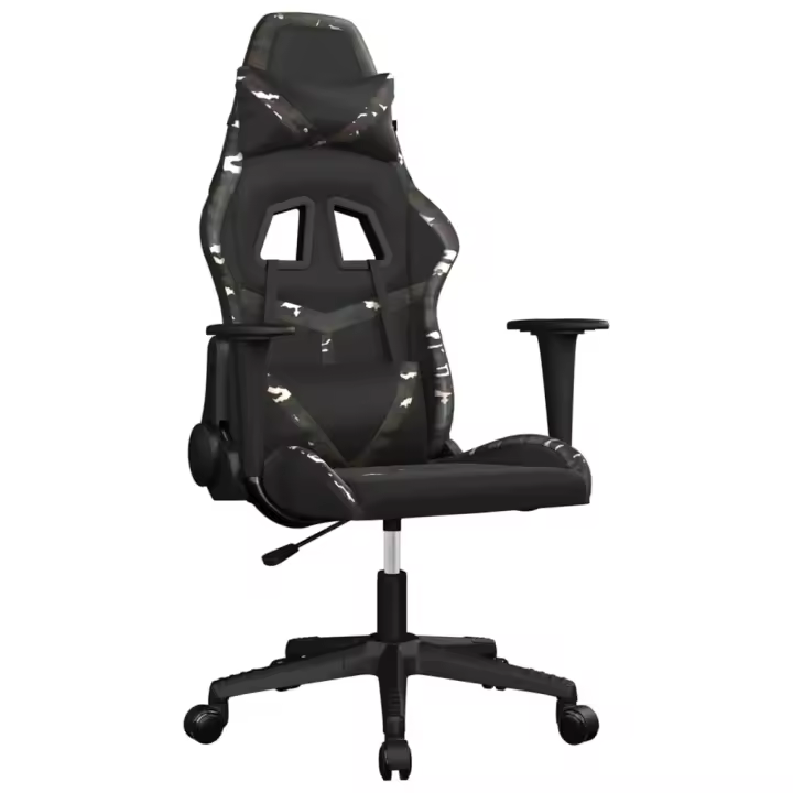 Silla gaming cuero sintético negro y camuflaje - 1