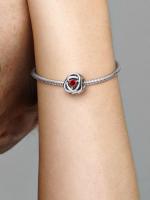 Pandora - Charm Círculo de Eternidad Rojo Verdadero de Julio - Plata de Lei - details 2
