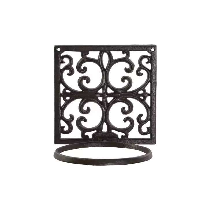 Soporte de Pared para Colgar Macetas Home ESPRIT Marrón oscuro Hierro 18 x 17,5 x 18 cm - 1
