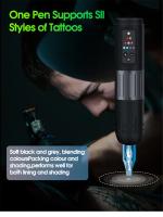 Kit De Máquina De Tatuaje Inalámbrica Con Pluma Rotativa Batería De 1600mAh 20 Piezas De Agujas De Tatuaje Mixtas Pantalla Digital Potencia - details 1