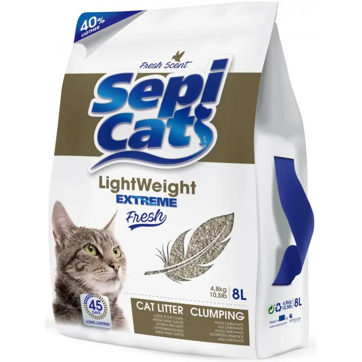 Arena para gatos Sepicado light weight extremo fresh 8L - 1