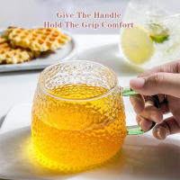 Taza De Café Con Patrón De Martillo 400ml Vidrio Resistente Al Calor Con Asa Para Bebidas Como Jugo Y Té Uso Doméstico Y Fiesta - details 4