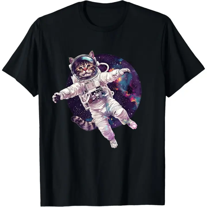 Camiseta de Manga Corta, 100% Algodón, Ropa Unisex para Hombres y Mujeres en 5 Tallas, Camiseta Negra, Cuello redondo con estampado. - 1