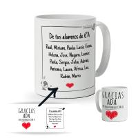 DEREGALOOS Taza *GRACIAS SEÑO POR ENSEÑARNOS CON EL CORAZÓN* Personalizada con Nombres y Curso - details 2