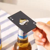 Abrepuertas De Acero Inoxidable Con Espadilla Cartas De Juego Y Botella Abrepuertas Para Cerveza Compacto Y Práctico - details 5