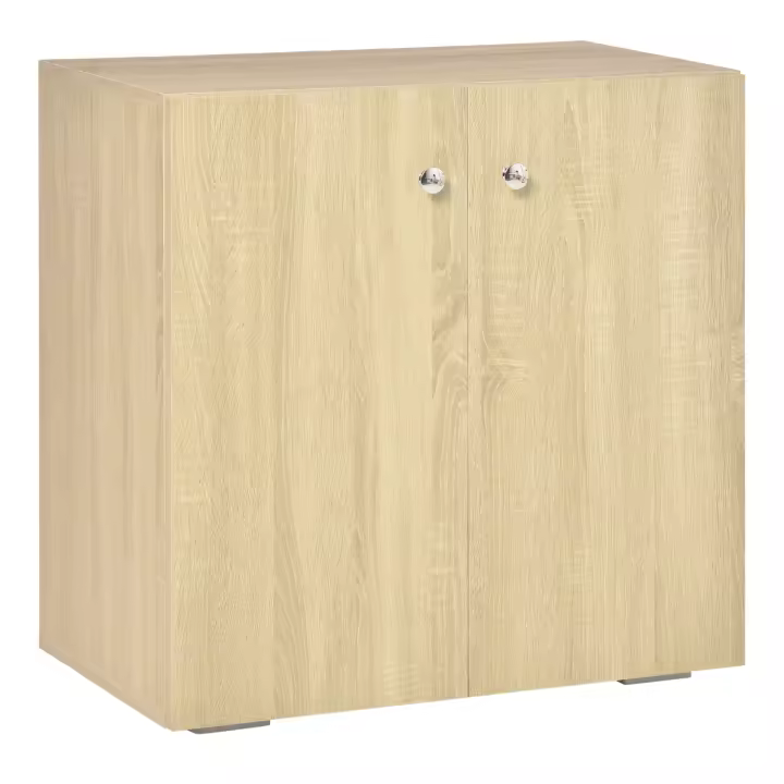 HOMCOM Aparador de Salón con 2 Puertas Armario Auxiliar con 2 Estantes para Libros Ropa Juguetes Estilo Moderno 70x39x70 cm - 1