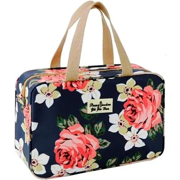 Neceser para mujer neceser portátil neceser grande organizador de artículos de tocador kit de niñas bolsa viaje de lavado - 1