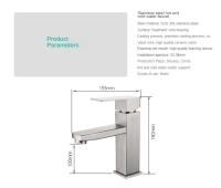 Grifo De Baño Negro Pulido Níquel Monohandle Para Lavabo Vanidad Mezclador De Basin Torneira Gourmet De Cozinha Instalación Montada En Pared Material De Acero Inoxidable - details 4