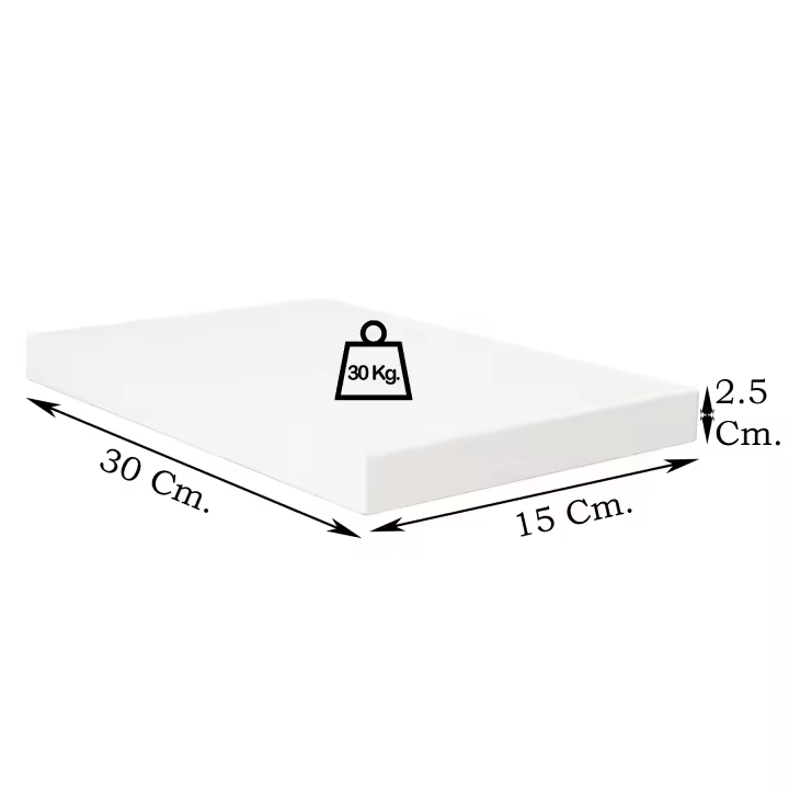 Henor. Balda Pared Blanca  desde 30 a 120 x 15 x 2.5 Cm. Estante Pared Madera FSC®. Carga 30 Kg. Blanco - 1