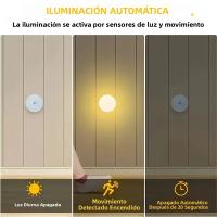 Lámpara De Noche Sensor De Movimiento LED Inalámbrica Para Dormitorio Escaleras Armario Y Decoración De Habitaciones Incluye Batería Recargable - details 5
