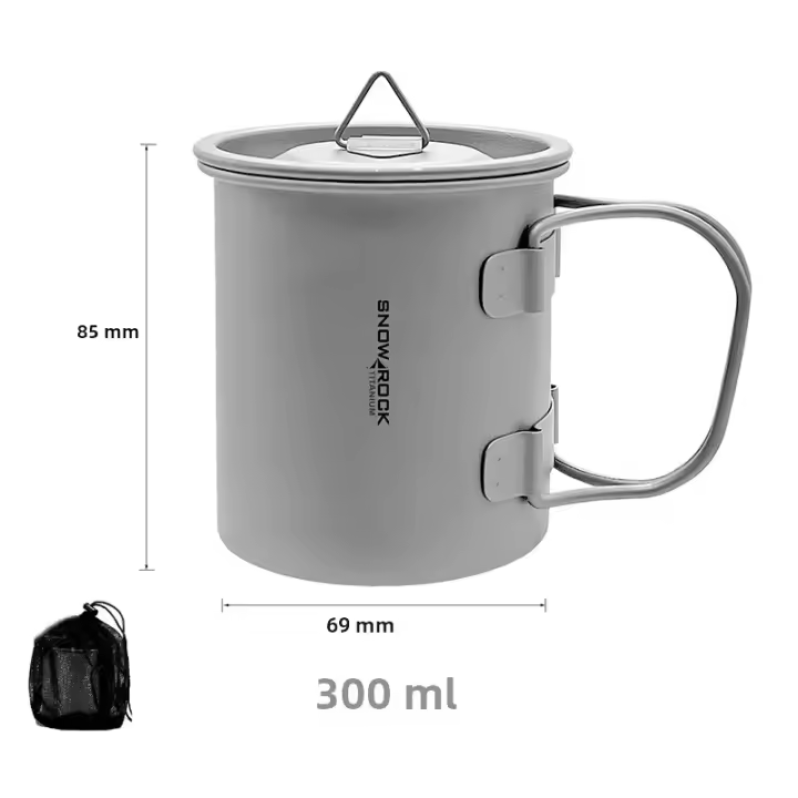 Taza De Camping De Titanio 450ml Utensilios De Cocina Para Exteriores Set De Cocina Para Viajes Y Pícnic Equipamiento De Mesa De Turista - 1