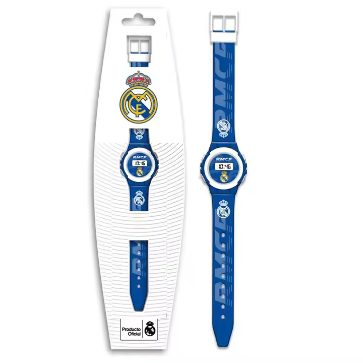 Real Madrid Reloj Digital18x7,5x3cm, Reloj Automático Infantil 22cm, Reloj para Niñas y Niños, Color Azul, Regalo Cumpleaños, Navidad, Reyes - 1
