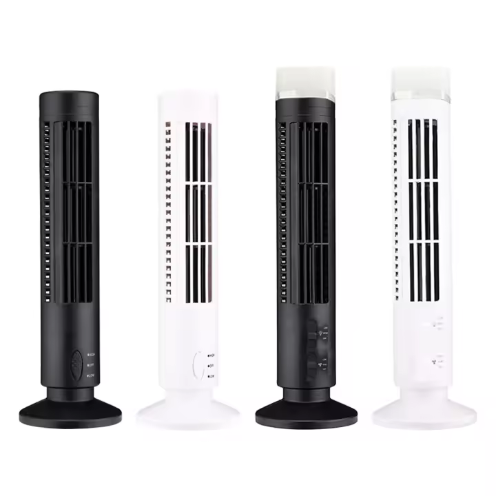 Ventilador De Torre LED Sin Hojas 90 Grados Oscilantes Silencioso Portátil Con Luz Para Escritorio Para Hogar Y Oficina - 1