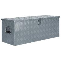 vidaXL Caja de aluminio 110,5x38,5x40 cm plateada - details 0