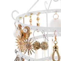 Soporte rotatorio para joyas de 4 niveles, gran capacidad para pulseras, colgantes y pendientes, de hierro, en blanco - details 4