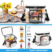 Bolsa de almacenamiento de gran capacidad, sencilla y elegante, bolsa de cosméticos, neceser, bolso de mensajero de hombro, bolsa de almuerzo transparente - details 8