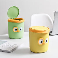 Basurero De Escritorio Pequeño Y Lindo Para Dormitorio Y Oficina Con Tapa Contenedor De Almacenamiento Cartoon Mini Para El Hogar - details 1