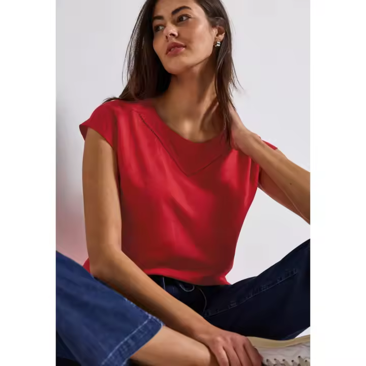 Street One Mod. PS323321 - Camiseta lisa cuello barco con hombro caido para mujer - 1