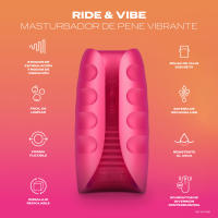 Durex - Masturbador de Pene, Vibrante y Suave, RIDE & VIBE, Texturizado, Estriado, Juguete Sexual, 3 Modos de Estimulación, 7 Modos de Vibración, Resistente al Agua - details 0