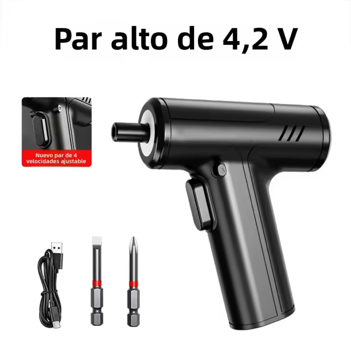 Destornillador Eléctrico Recargable Sin Cable Potente Con Impacto Herramienta Multifuncional Para DIY En El Hogar Batería Incluida - 1