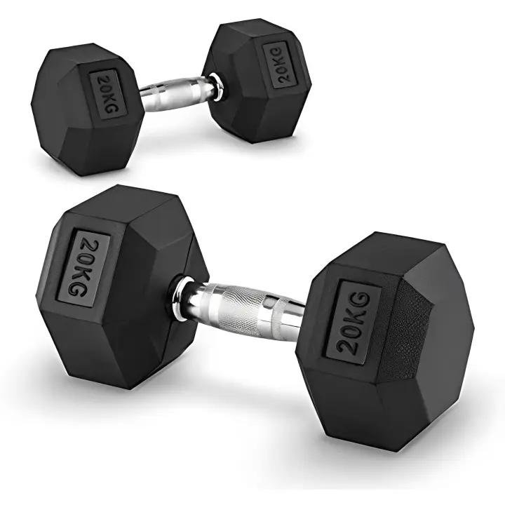 OZIO FITNESS Mancuernas Hexagonales 20 kg (par) Fitness Musculación - 1