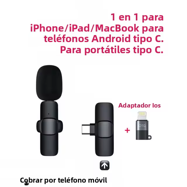 Mini Micrófono Bluetooth Inalámbrico Lavalier Para iPhone Android PC Microfone De Botão De Lapela Transmissor De Áudio Unidirecional Para Computador E Câmera - 1