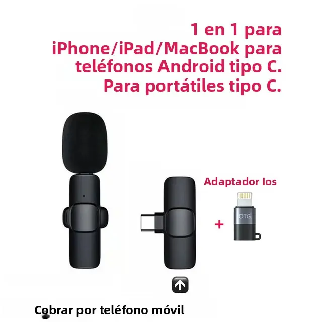 Mini Micrófono Bluetooth Inalámbrico Lavalier Para iPhone Android PC Microfone De Botão De Lapela Transmissor De Áudio Unidirecional Para Computador E Câmera - 1