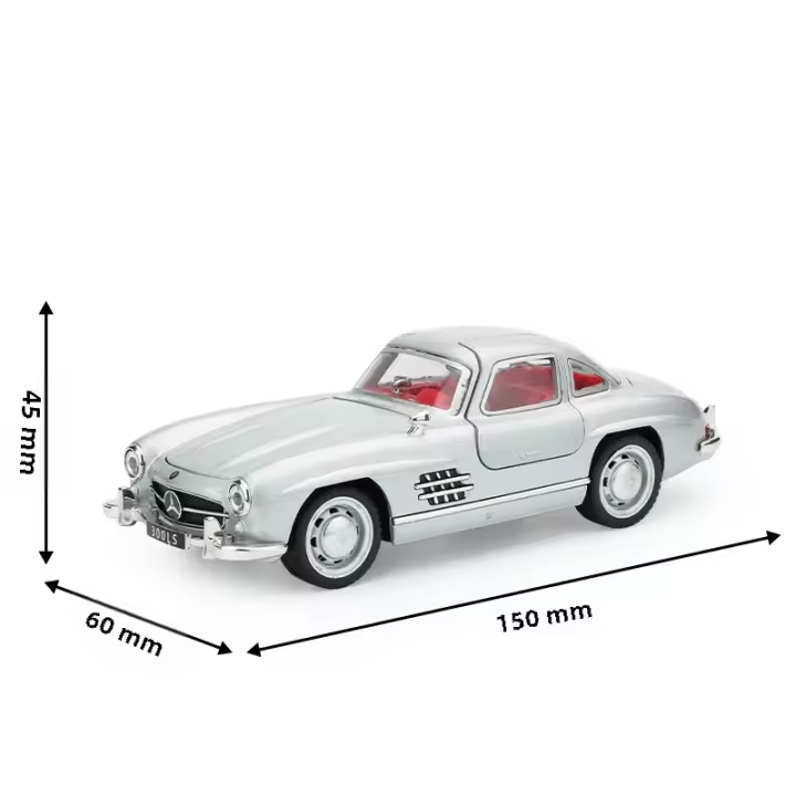 Mercedes-Benz 300SL 1:32 Coche De Juguete De Aleación Clásica Y Vintage Con Sonido Y Luz Vehículo Metálico Miniatura Para Niños - 1
