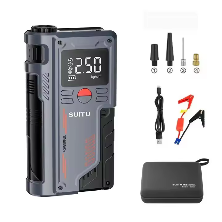 Arrancador de batería de coche 4 en 1 con compresor de aire, cargador de refuerzo portátil de 20000mAh, potente dispositivo de arranque de batería de coche de 1000a - 1