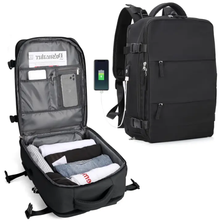 Mochila de Viaje para Cabina de Avión 45x36x20 para Vueling, EasyJet, Ryanair  Equipaje de Mano Impermeable y Espaciosa con Compartimento para Zapatos y Puerto USB  Mochila Antirrobo Multifuncional para Viajes y Escapadas ( 2210-001 1288 2350 ) - 1