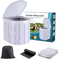 Inodoro Portátil plegable para Camping y Emergencias - Plástico Duro-ligero y fácil de Limpiar - details 1