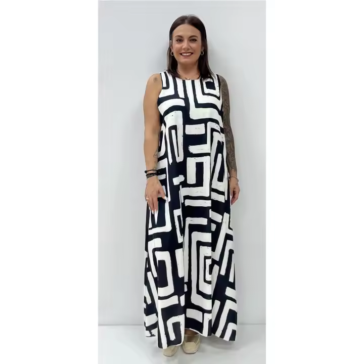 Vestido Chari Estampado Negro - 1