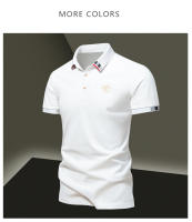 Camisa Polo Casual Para Hombres Verano 2024 Algodón Puro Manga Corta Cuello Redondo Botones Transpirable Top Masculino - details 17