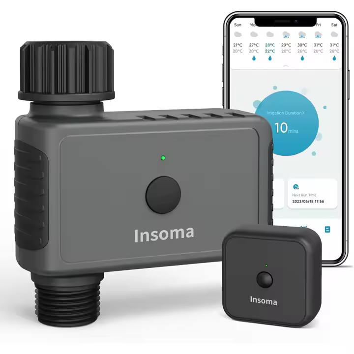Timbre De Riego Automático Insoma Wifi Control Remoto Para Jardín Sistema De Irrigación Inteligente Compatible Con Alexa Unidad De Control De Mangueira Material Plástico - 1