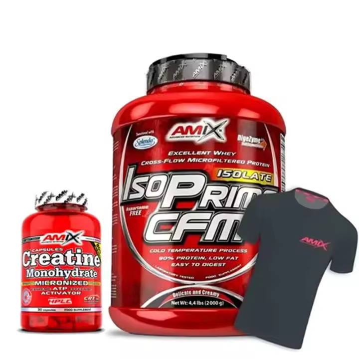 PROTEINA ISOLADA AMIX ISOPRIME CFM 2Kg + Creatina 30caps + Camiseta regalo - 1