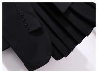 Vestido Traje Nueva 2024 Manga Larga Estilo Coreano En Caqui Blanco O Negro Con Cinturón Plisado Adecuado Para Invierno Ropa Caliente Para Mujer - details 24