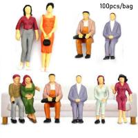 Figuras De Personajes De Escala 1:100/1:150/1:75/1:50 ABS Para Modelos De Construcción De Trenes Y Escenarios DIY Colores Mixtos Posable Pack De 100 - details 1