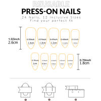 24PCS Uñas Postizas De Alergias Almendradas Con Rayas Blancas Y Línea Plateada Brillante Estilo Francés Para Mujeres Moda Uñas De Fiesta - details 25