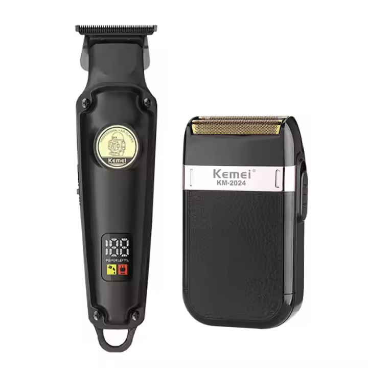 Cortacabello Recargable Kemei KM-2371 KM-2024 Para Barbero Cabello Liso Lavable Afeitadora Eléctrica Para Hombres Corte Rápido Indicación De Carga Material De Hoja - 1