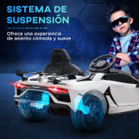 HOMCOM Coche Eléctrico Lamborghini para Niños Coche de Batería 12V Velocidad Max.5 km/h Puerta de Tijera con Control Remoto MP3 Luces y Cinturón de Seguridad - details 7