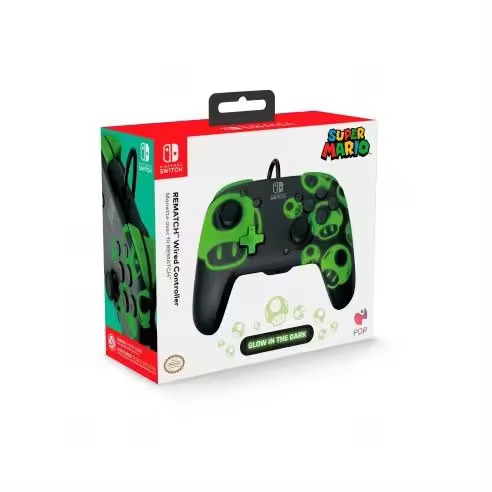 Rematch Wired Controller Glow In The Dark Licenciado para Nintendo Switch - 1