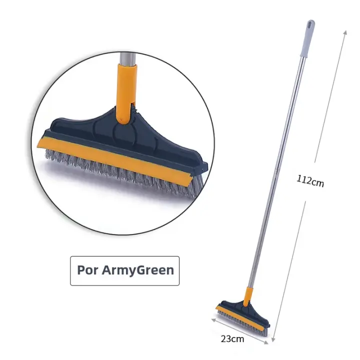 Cepillo De Limpieza Para Piso 2 En 1 Con Mango Largo Y Cepillo Desmontable Escobilla Mágica Escobilla Esponja Herramientas De Limpieza Para Cocina Y Azulejos - 1