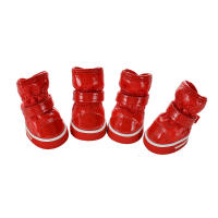 4pcs Zapatos De Invierno Para Perros Pequeños Cuero Antideslizante Y Impermeable Botas Para Puppies Calientes Para Chihuahua Y Gatos - details 3
