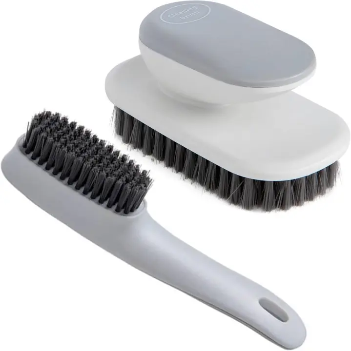 Cepillo para fregar ropa, paquete de 2, cepillo de cerdas suaves, cepillo de limpieza para manchas, cepillo para fregar ropa, herramienta de limpieza del hogar (gris) - 1